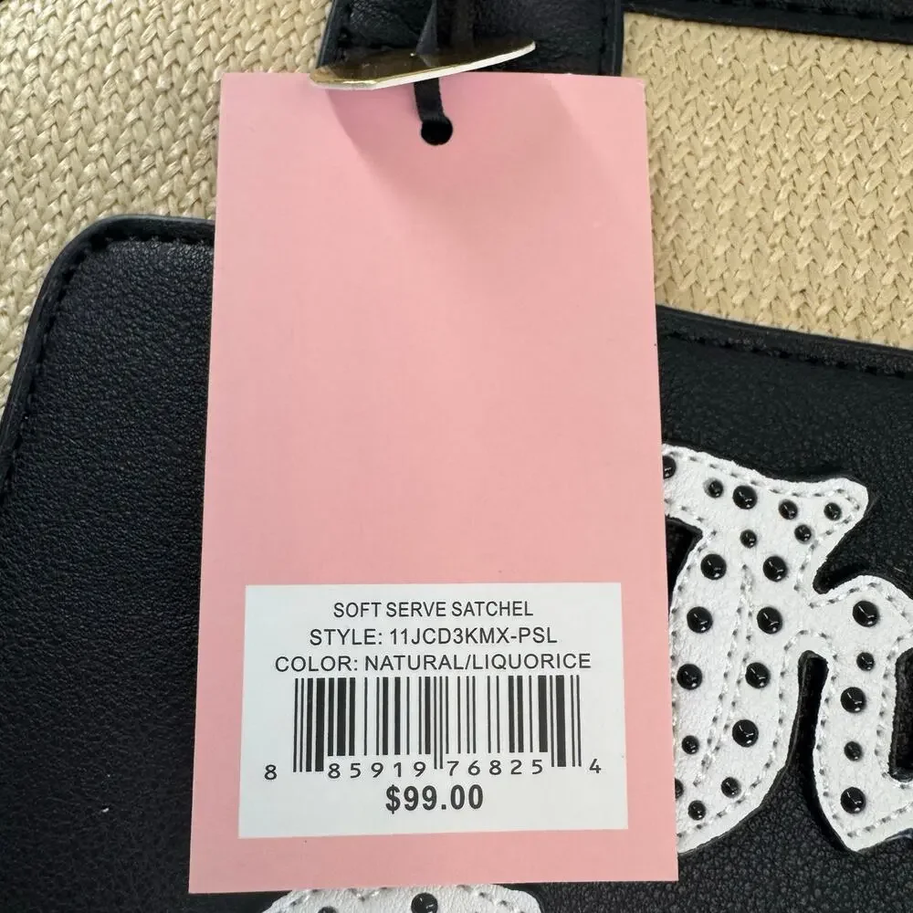 Juicy Couture - Soft Serve Purse Satchel W/Pink Coin Bag Natural/Liquorice